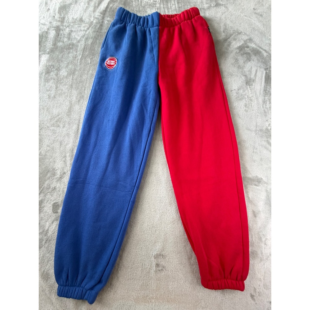 Hype and Vice Sweatpants Womens Medium Blue Red Detroit Pistons NBA Split Color